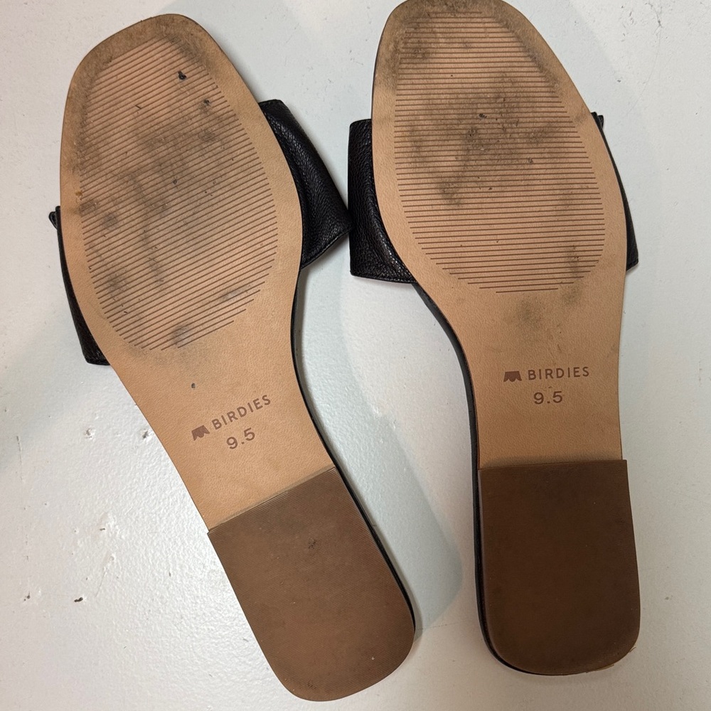 Birdies Black Kiwi Buckle Slide Sandals - Picture 3 of 5